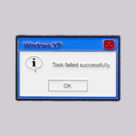 "Task Failed Successfully" Enamel Pin Computer Error Message Brooches Lapel Pins Badge Clothing Accessories Humor Jewelry Gifts