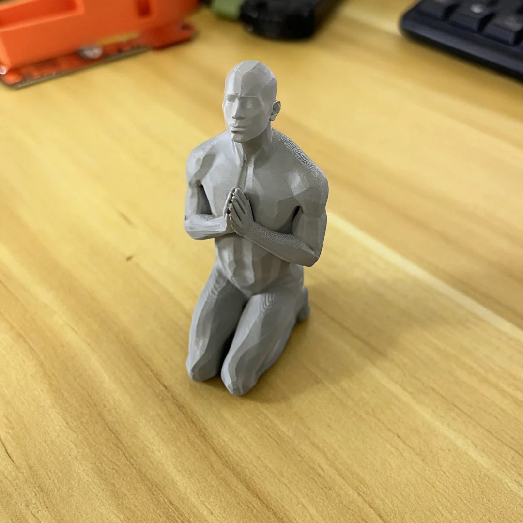 Polygonal Prayer Figure Desk Sculpture
