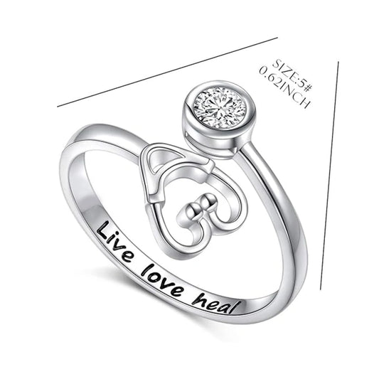 Live Love Heal Stethoscope Ring