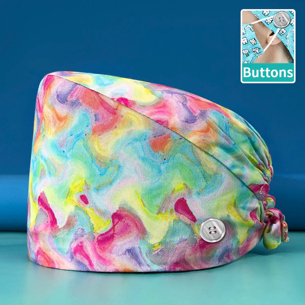 Printed Cotton Scrub Cap