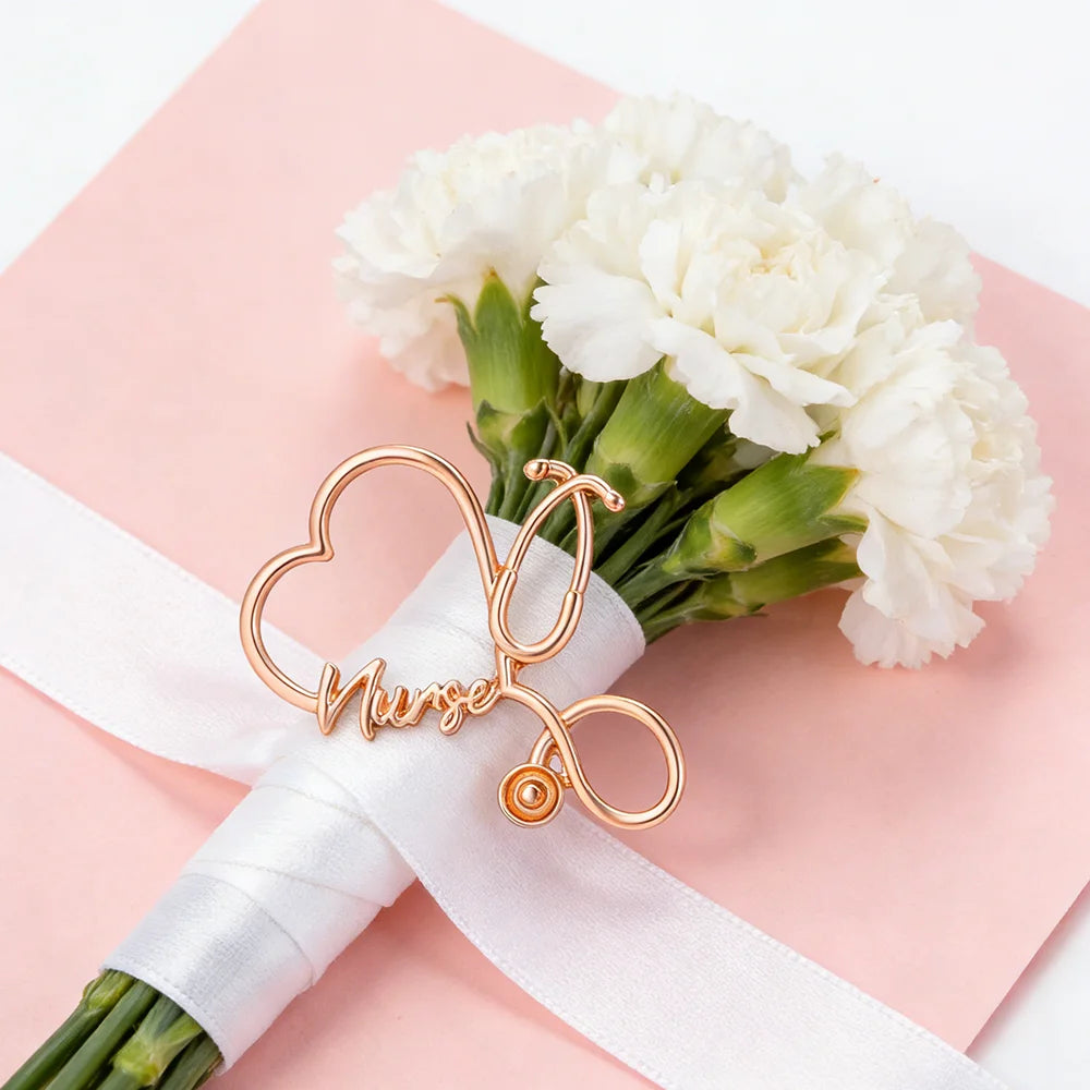 Nurse Stethoscope Brooch Pin