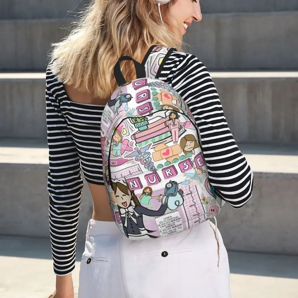 Nurse Pattern College Backpack