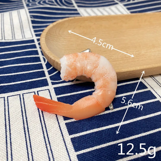 Creative Simulation Shrimp Bacon Sausage 3D Stereo Ins Wind Side Clip Food Play Fun Funny Hair Accessories Hairpin Female