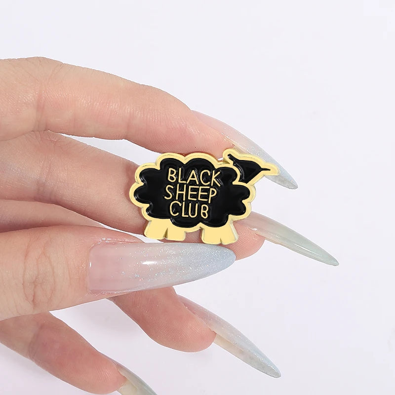 Black Sheep Club Enamel Pin Wildlife Mystery Agency Funny Sarcastic Metal Brooch Lapel Backpack Badge Jewelry Gifts for Friends