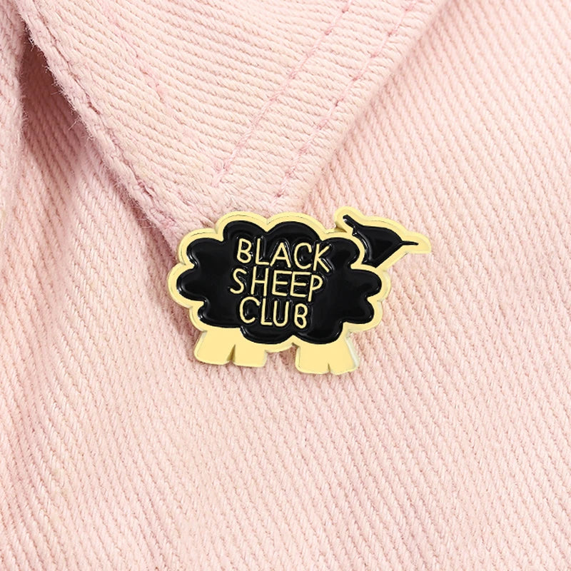 Black Sheep Club Enamel Pin Wildlife Mystery Agency Funny Sarcastic Metal Brooch Lapel Backpack Badge Jewelry Gifts for Friends
