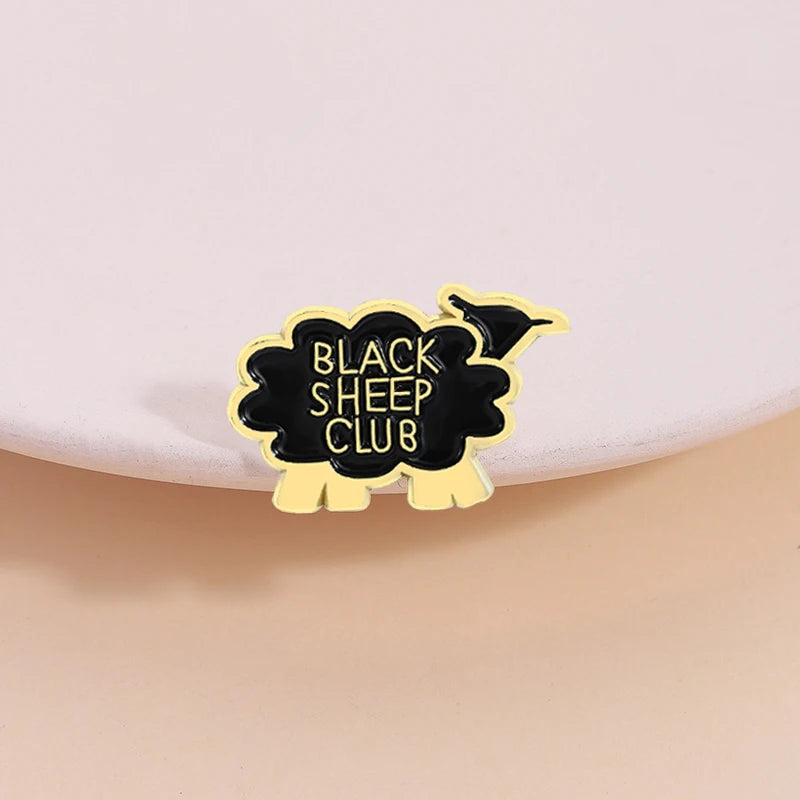 Black Sheep Club Enamel Pin Wildlife Mystery Agency Funny Sarcastic Metal Brooch Lapel Backpack Badge Jewelry Gifts for Friends