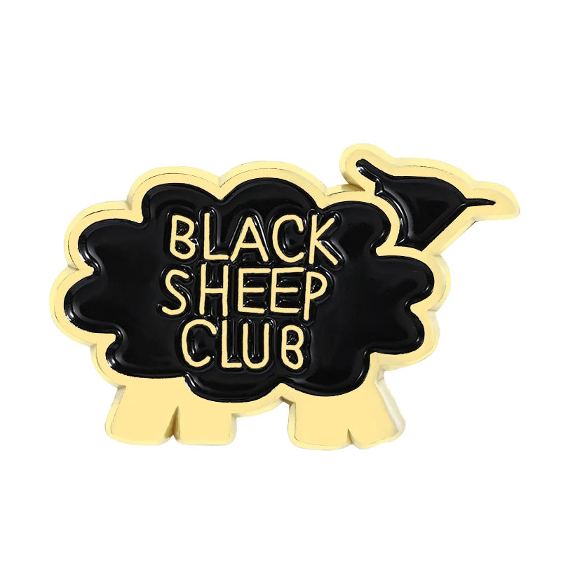Black Sheep Club Enamel Pin Wildlife Mystery Agency Funny Sarcastic Metal Brooch Lapel Backpack Badge Jewelry Gifts for Friends