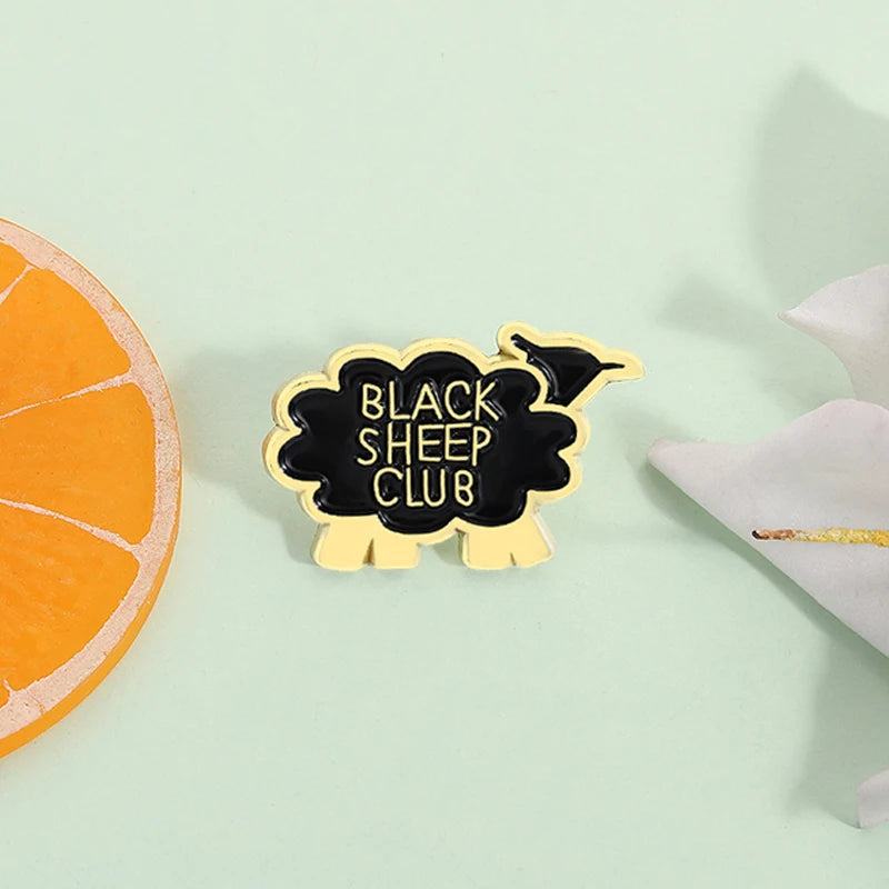 Black Sheep Club Enamel Pin Wildlife Mystery Agency Funny Sarcastic Metal Brooch Lapel Backpack Badge Jewelry Gifts for Friends