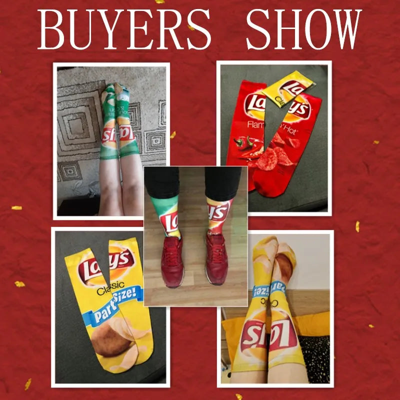 Snack Print Long Socks