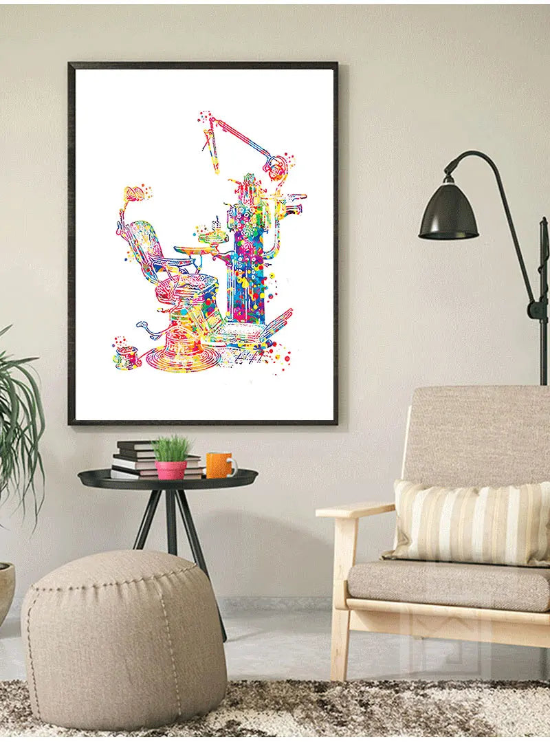 Dental Anatomy Watercolour Canvas Print
