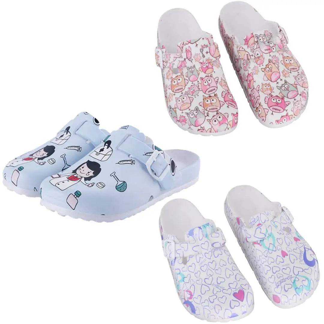 Nurse Print Garden Clogs
