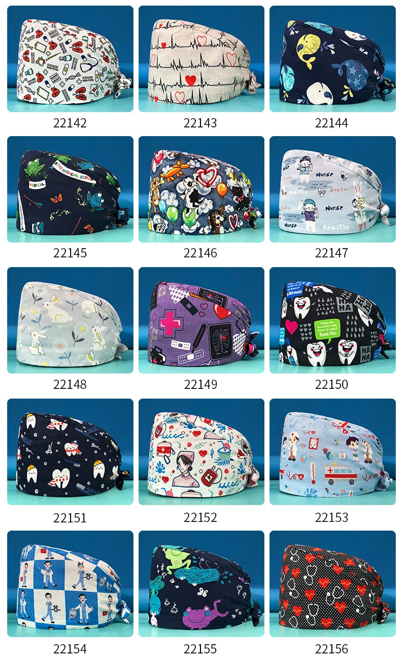 Printed Cotton Scrub Cap
