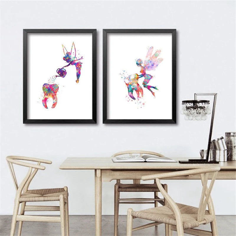 Watercolor Fairy Tooth Canvas Art