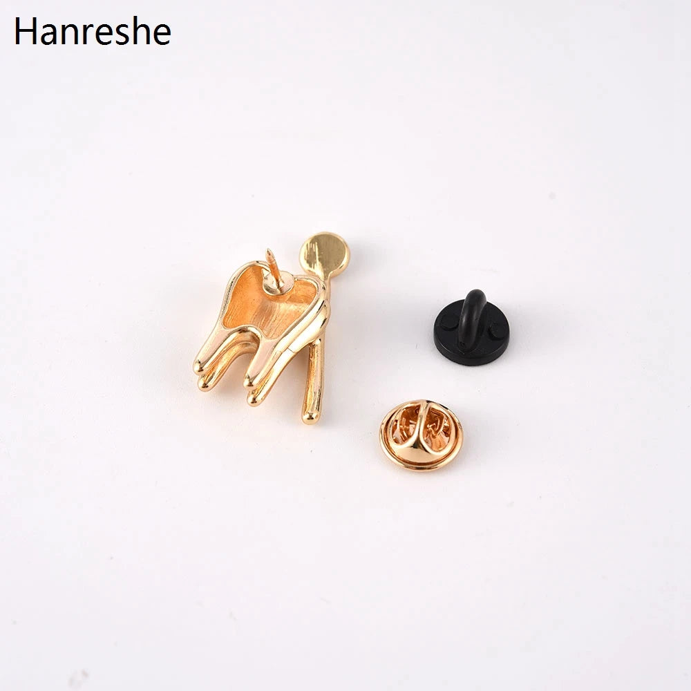 Tooth-Shaped Medical Brooch Pin