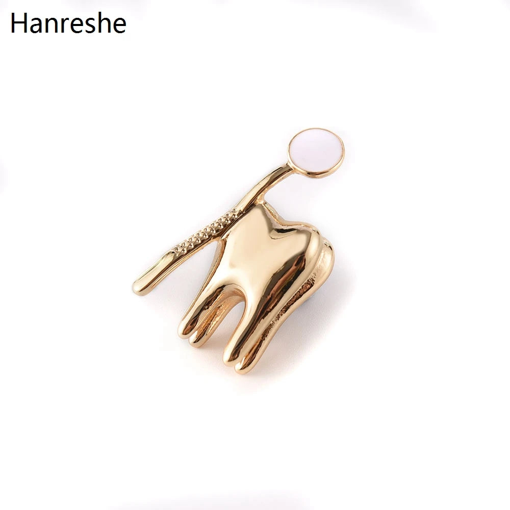 Tooth-Shaped Medical Brooch Pin