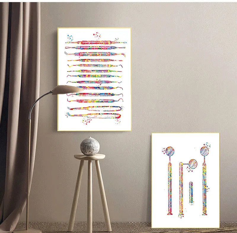 Dental Anatomy Watercolour Canvas Print
