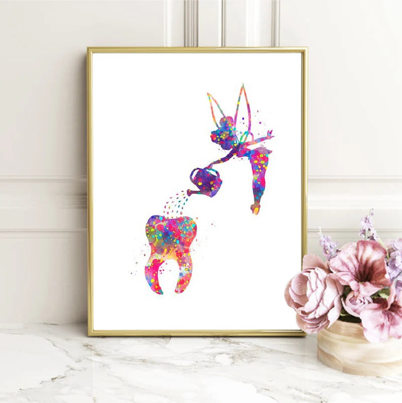 Watercolor Fairy Tooth Canvas Art