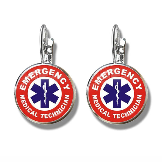 EMT Star of Life Hook Earrings