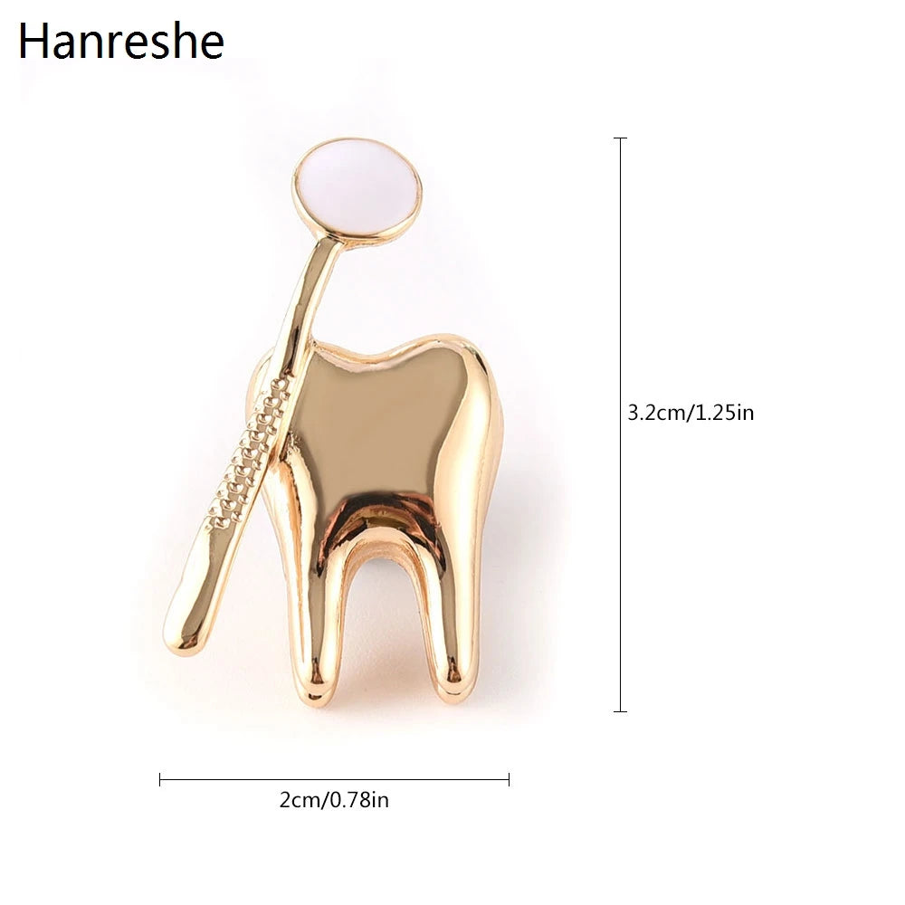 Tooth-Shaped Medical Brooch Pin