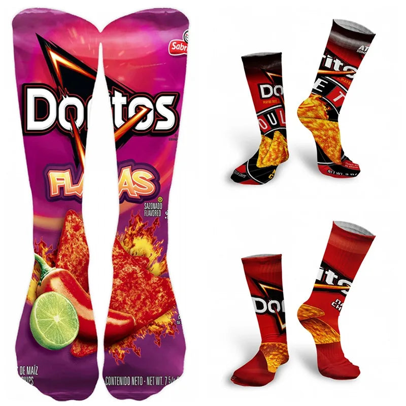 Snack Print Long Socks