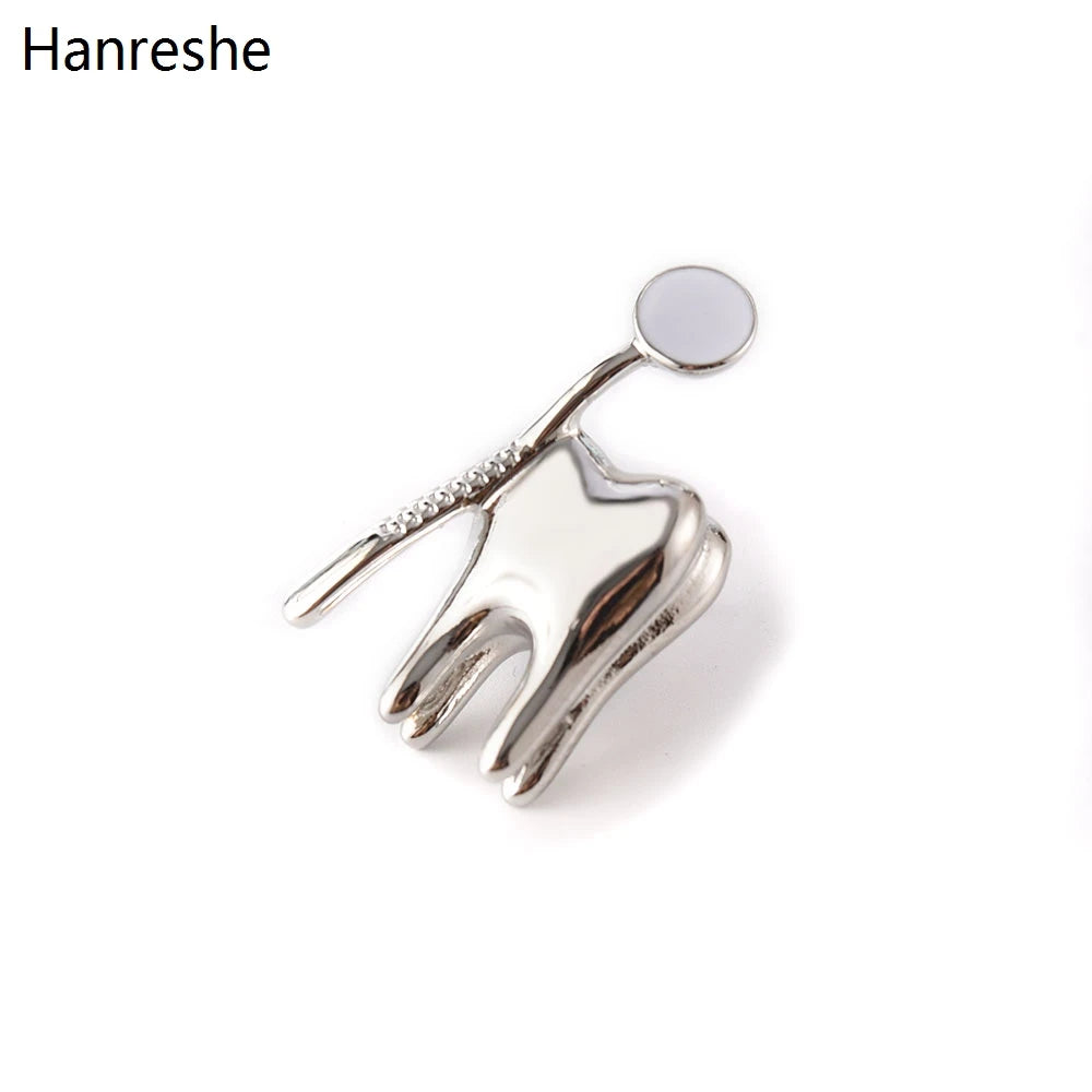 Tooth-Shaped Medical Brooch Pin