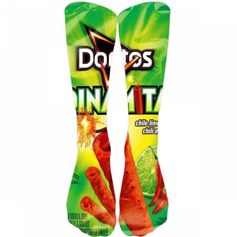 Snack Print Long Socks