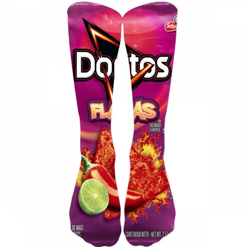 Snack Print Long Socks