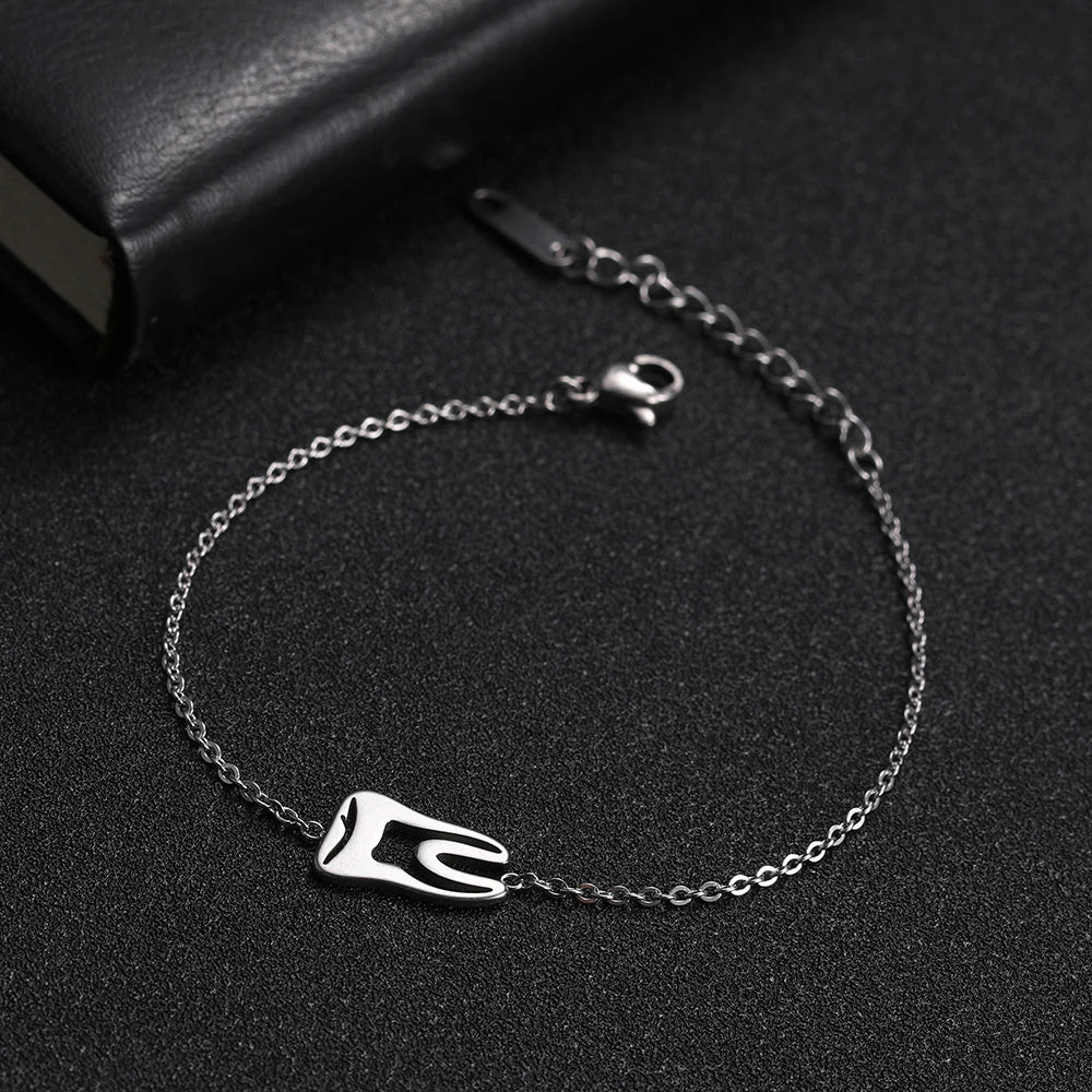 Stainless steel dentist tooth charm bracelet
