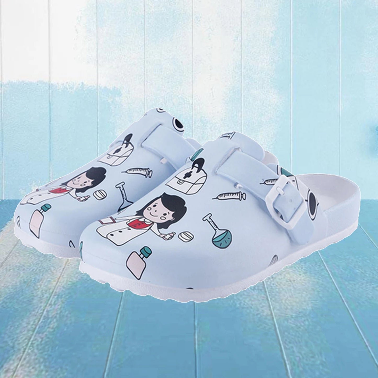 Nurse Print Garden Clogs
