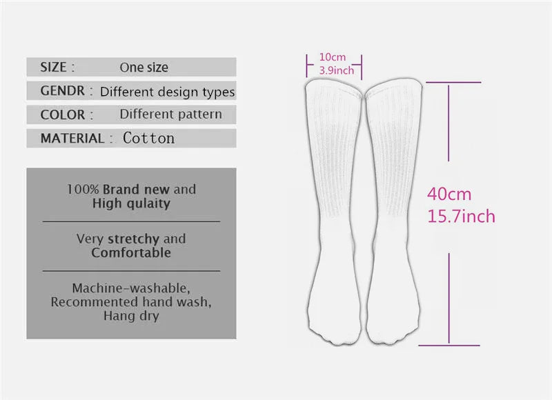 Snack Print Long Socks