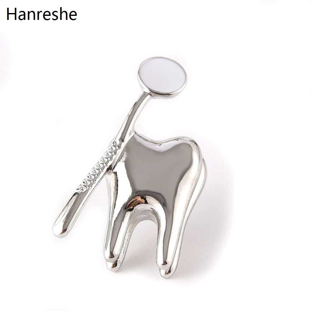 Tooth-Shaped Medical Brooch Pin