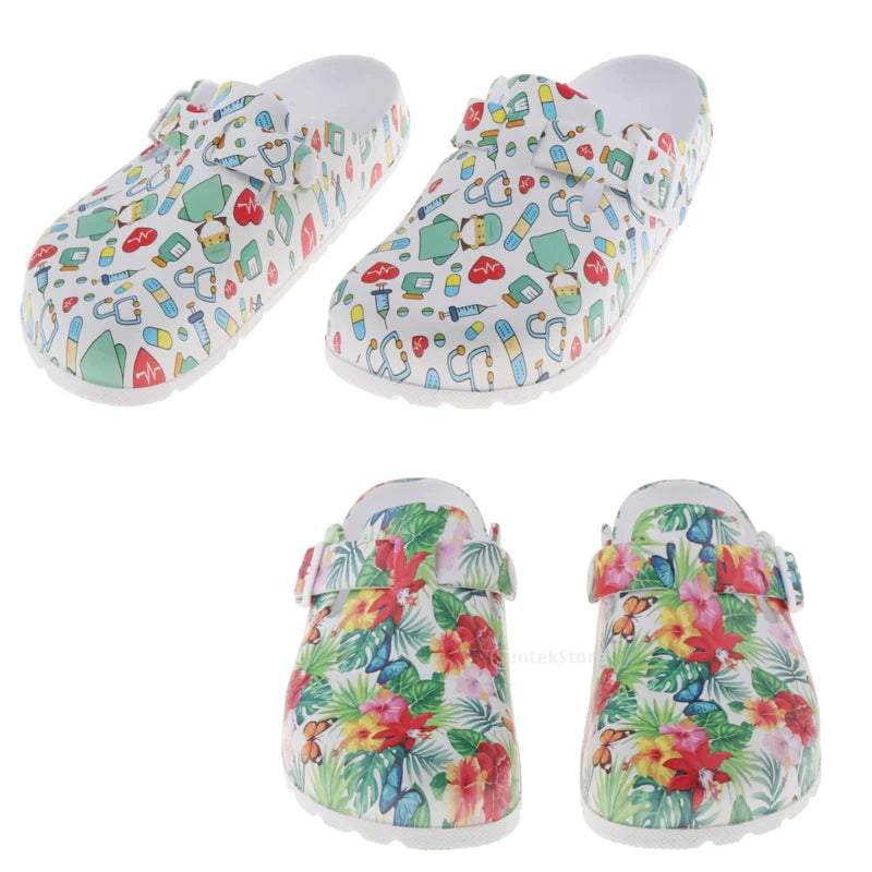 Nurse Print Garden Clogs