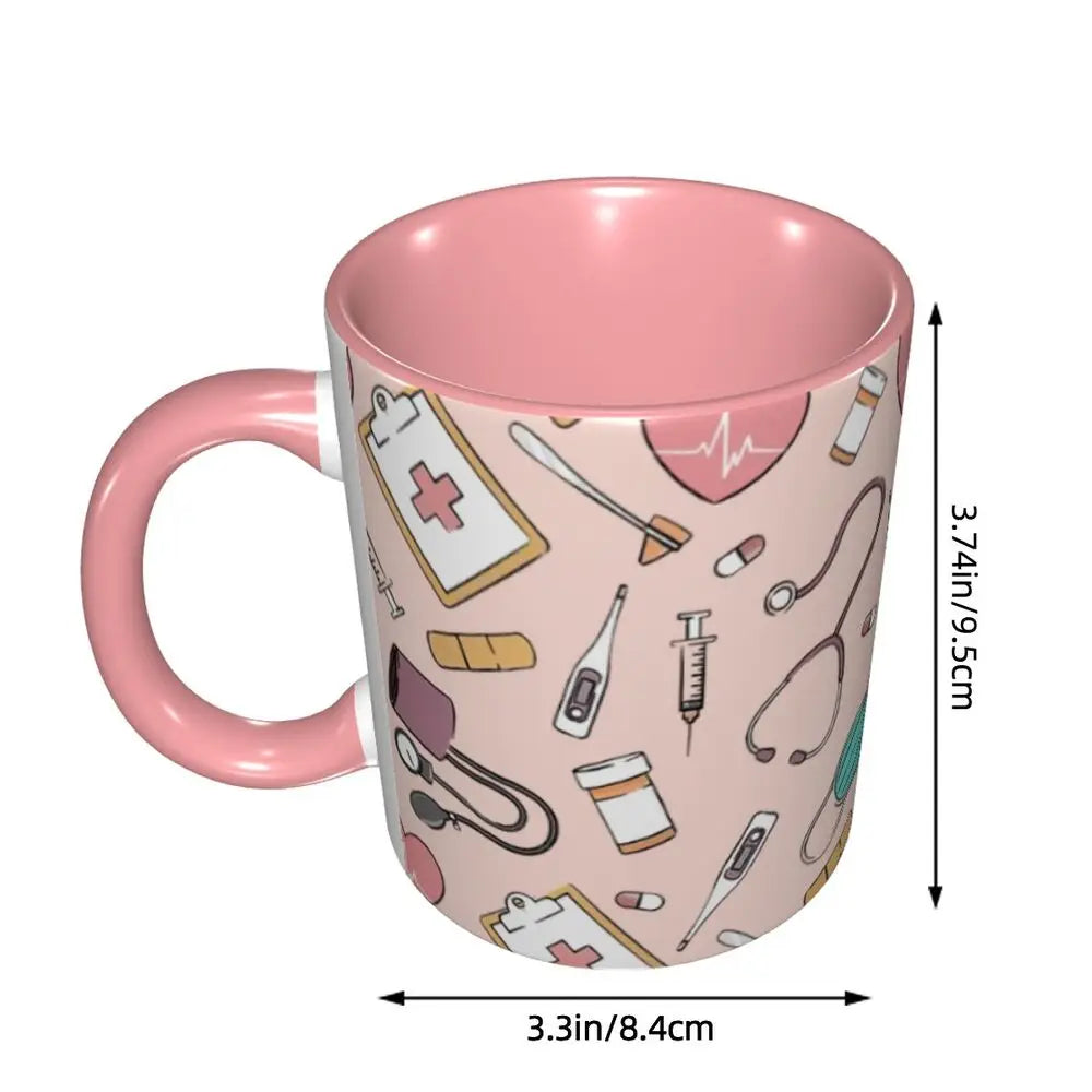 Heartbeat & Stethoscope Ceramic Mug