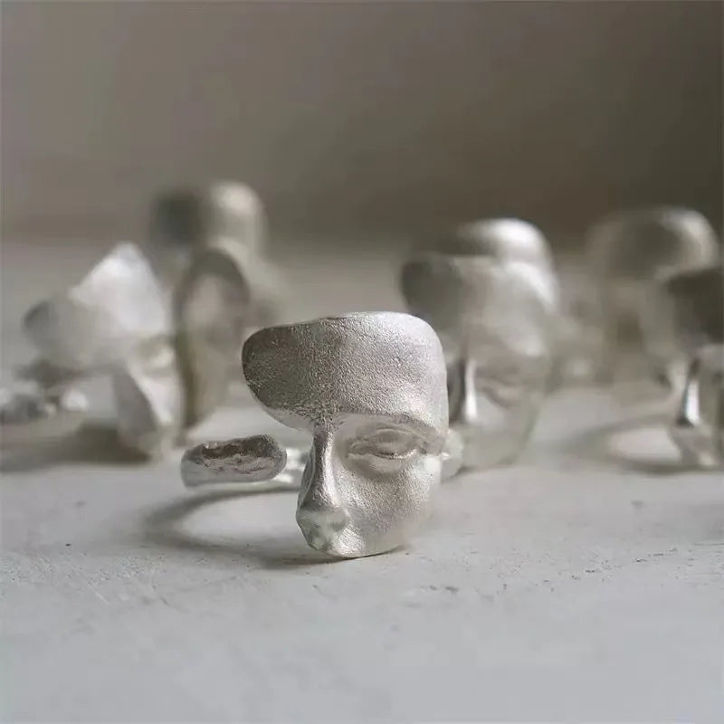 Sterling Silver Face Ring