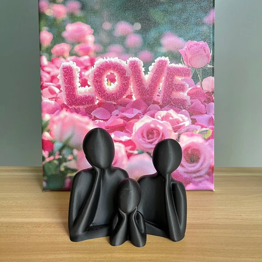 Family of Three Wedding Statue
