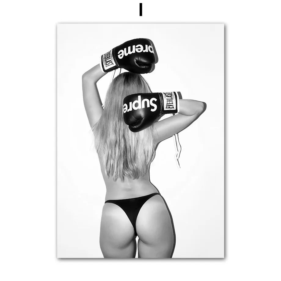 Paris Fashion Girl Black & White Canvas Art
