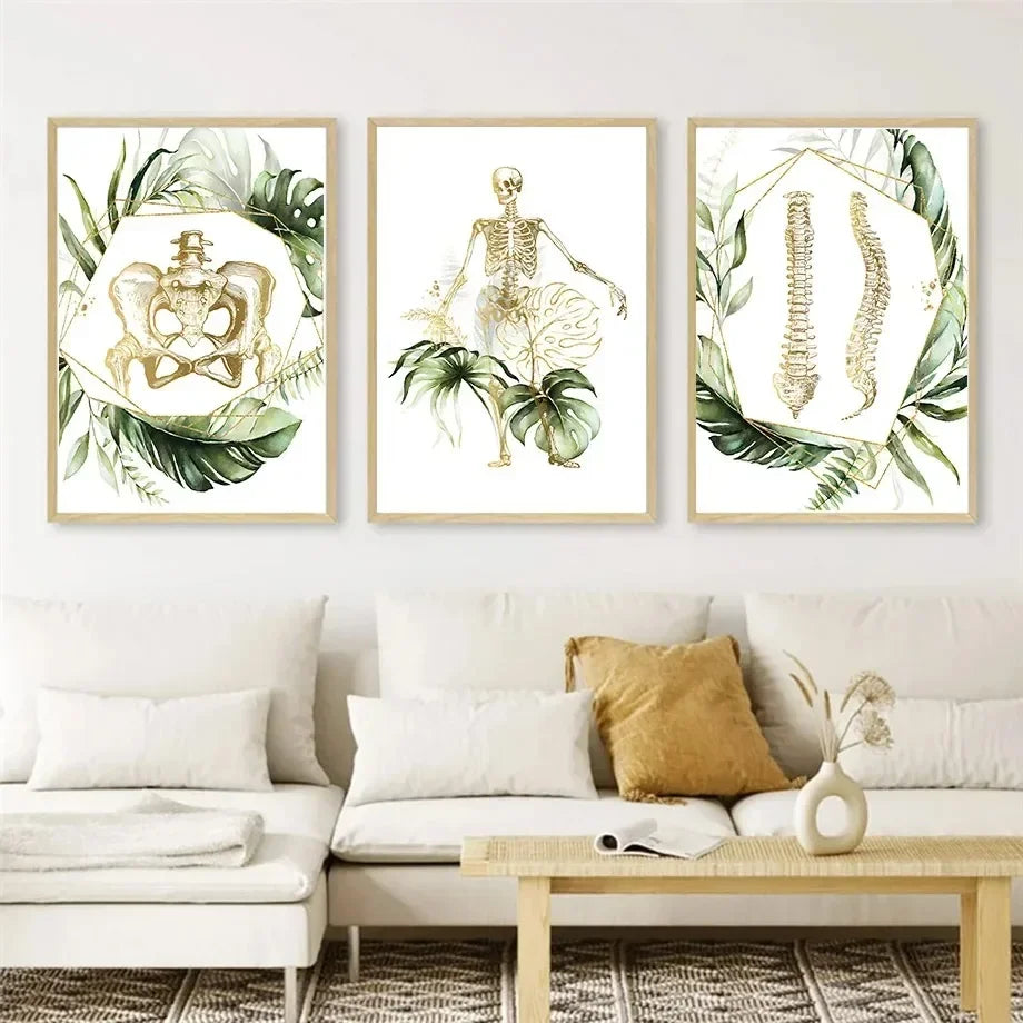 Teeth & Spine Anatomy Canvas Art