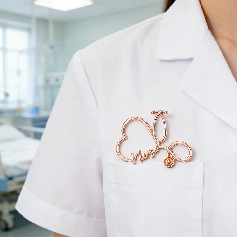 Nurse Stethoscope Brooch Pin