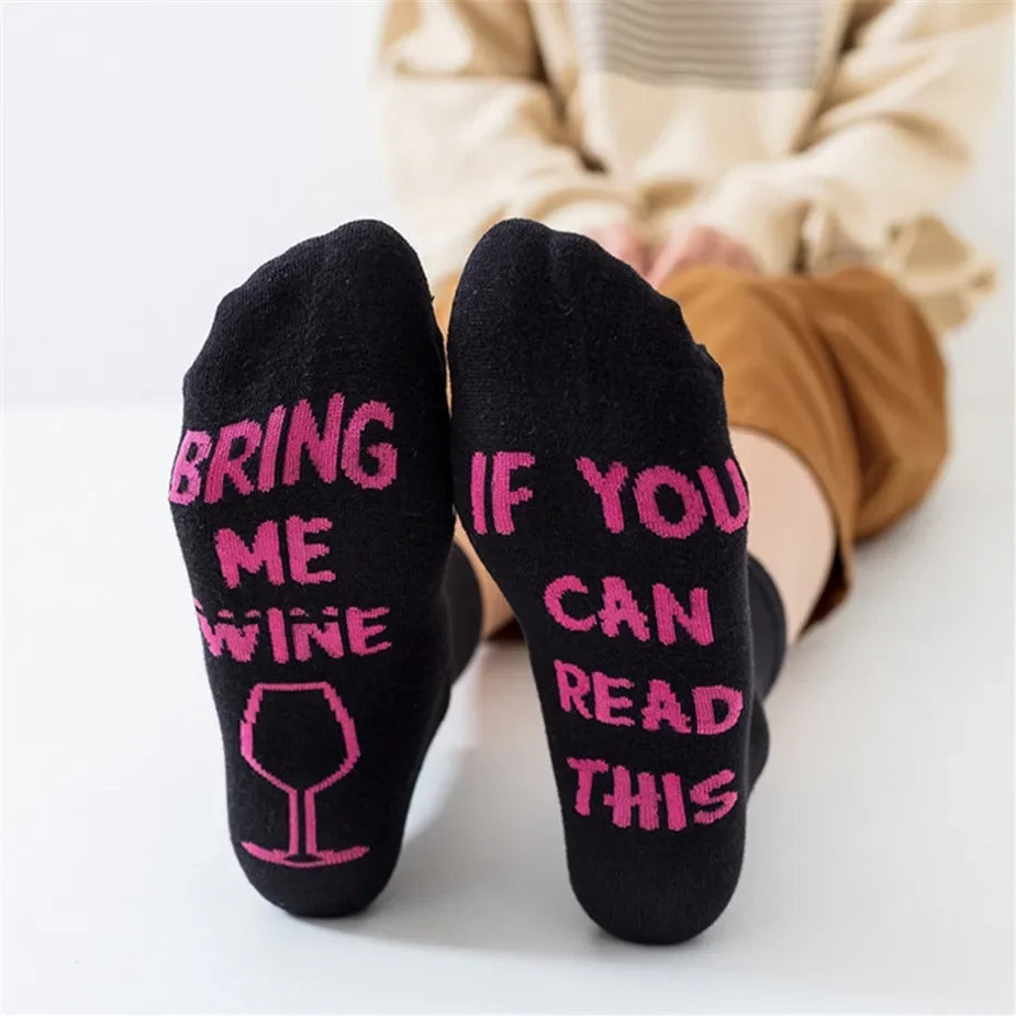 Bring Me Wine Funny Socks