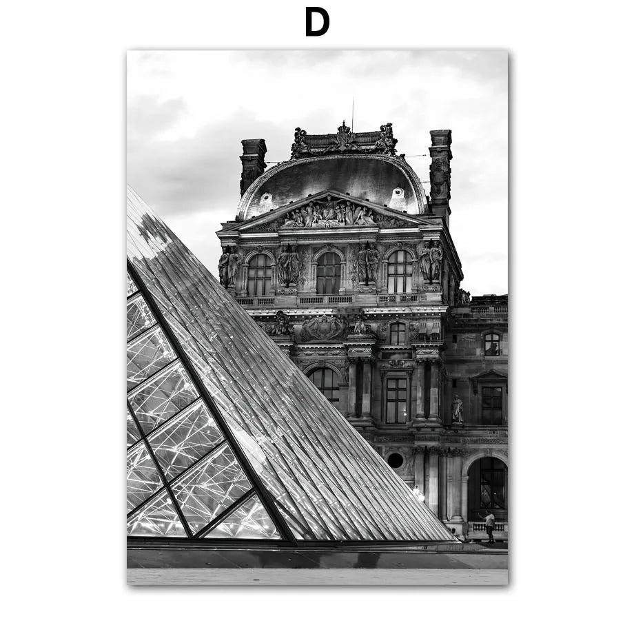 Paris Fashion Girl Black & White Canvas Art