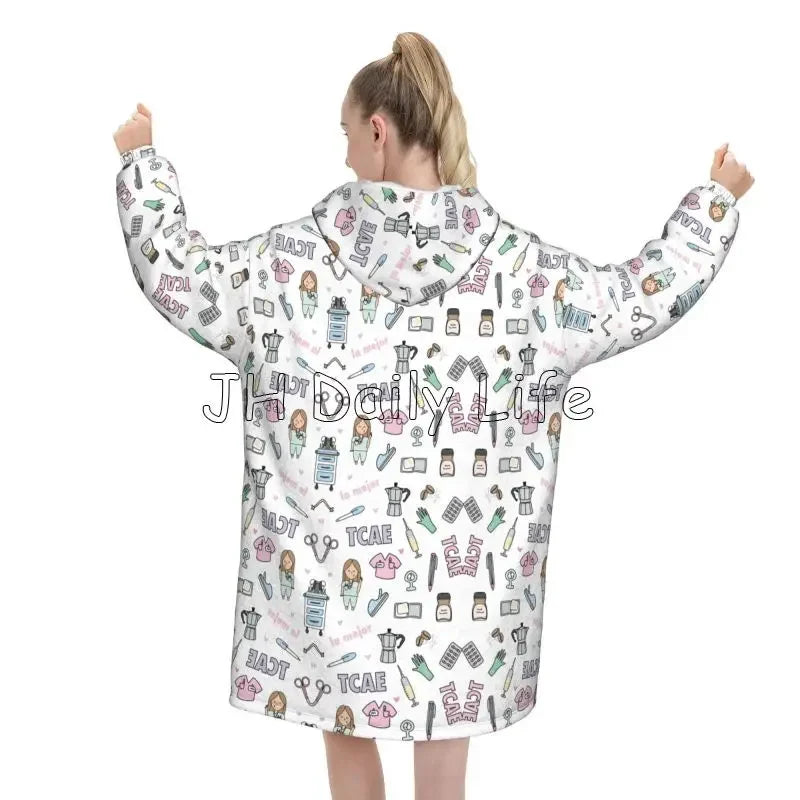 Nurse Wearable Blanket Hoodie