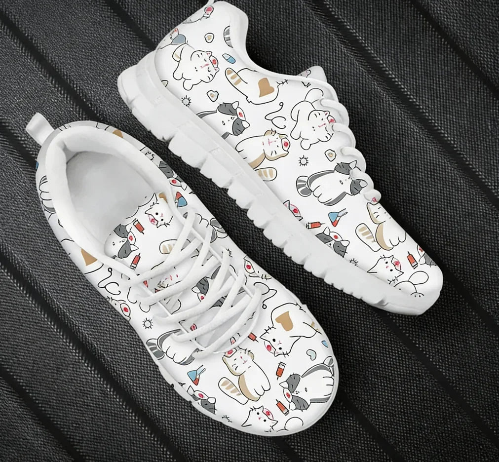 Veterinary Cat Print Sneakers