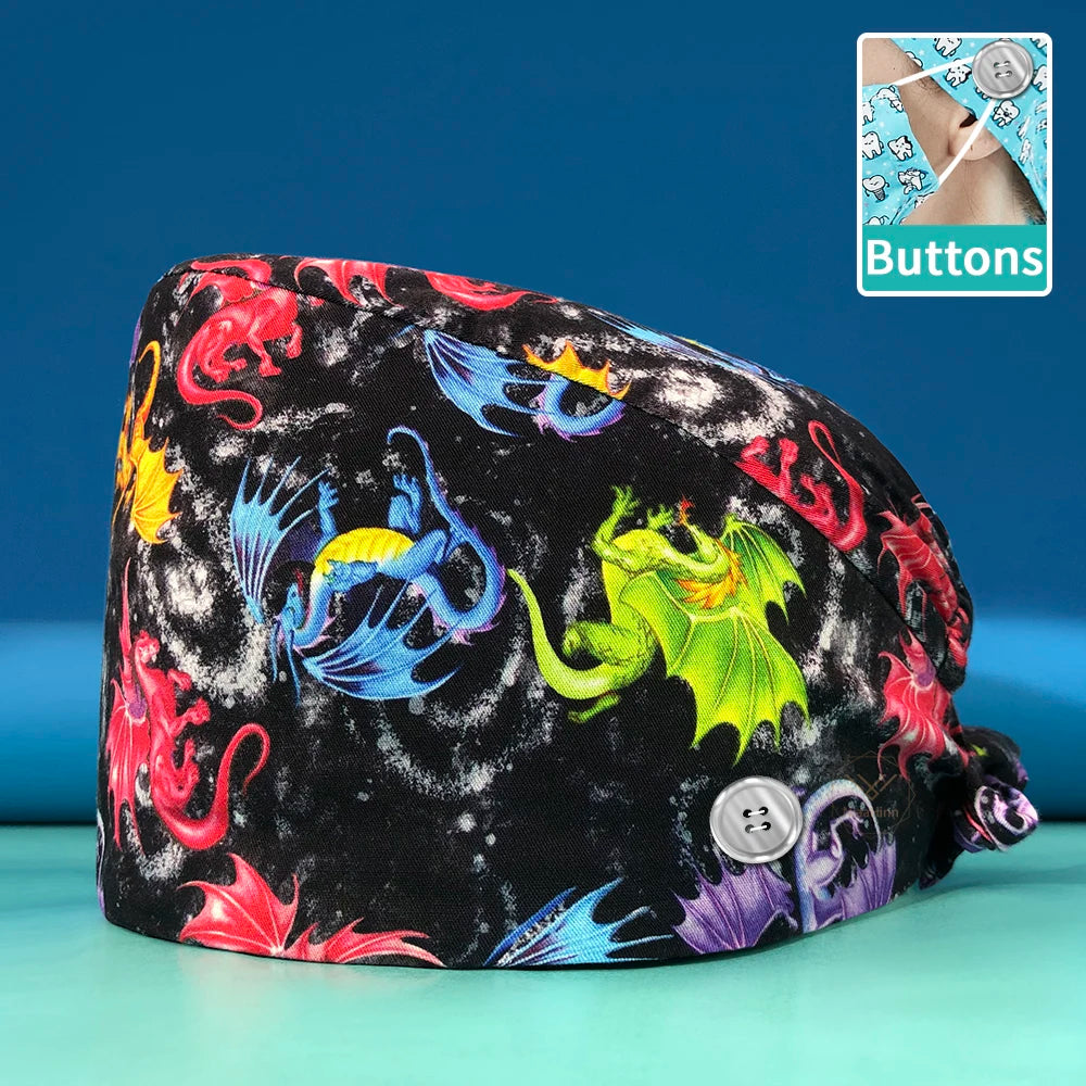 Printed Cotton Scrub Cap