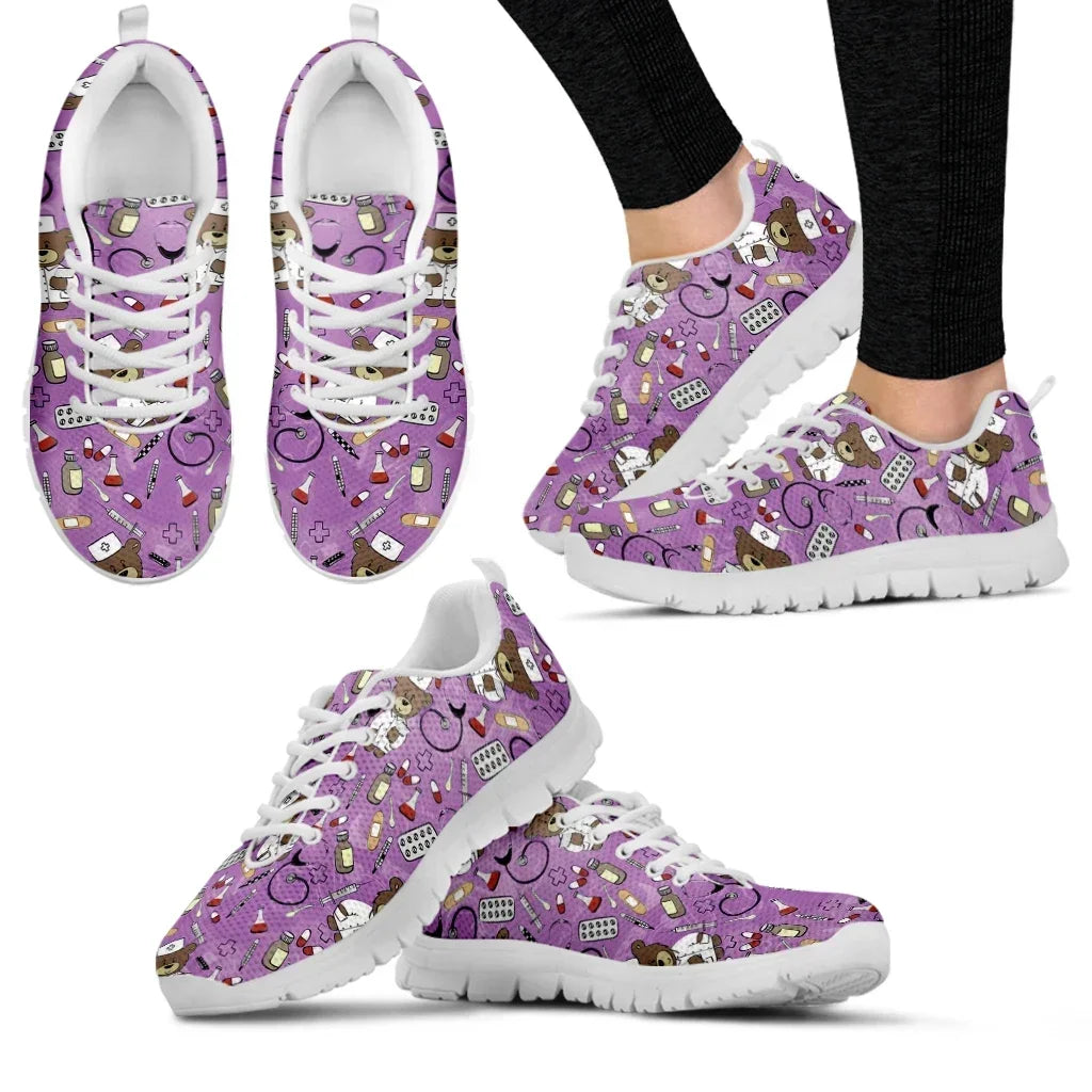Medical Bear Print Sneakers