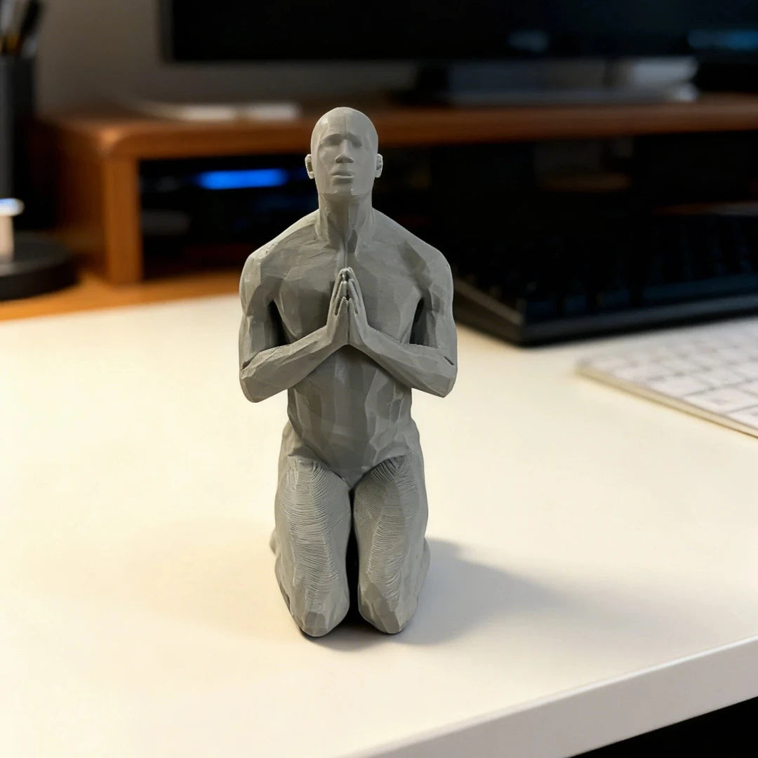 Polygonal Prayer Figure Desk Sculpture
