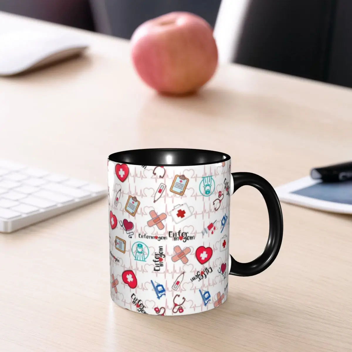 Heartbeat & Stethoscope Ceramic Mug