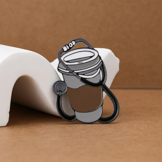 Coffee & Stethoscope Enamel Pin