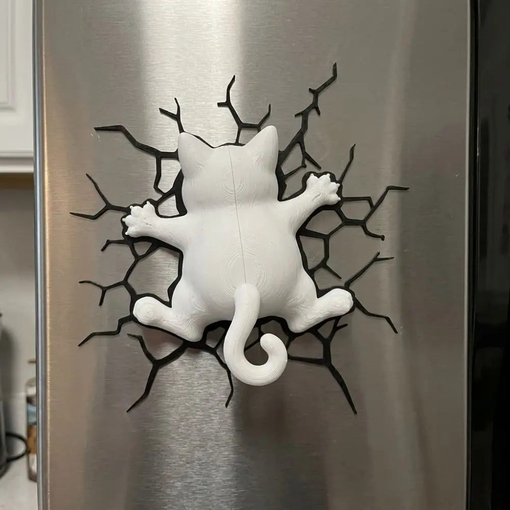 Crack Cat Optical Illusion Magnet