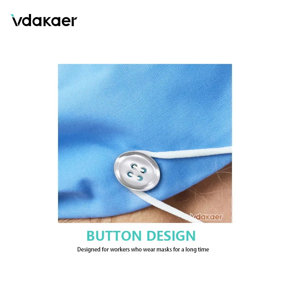 Buttoned Tie-Back Scrub Cap