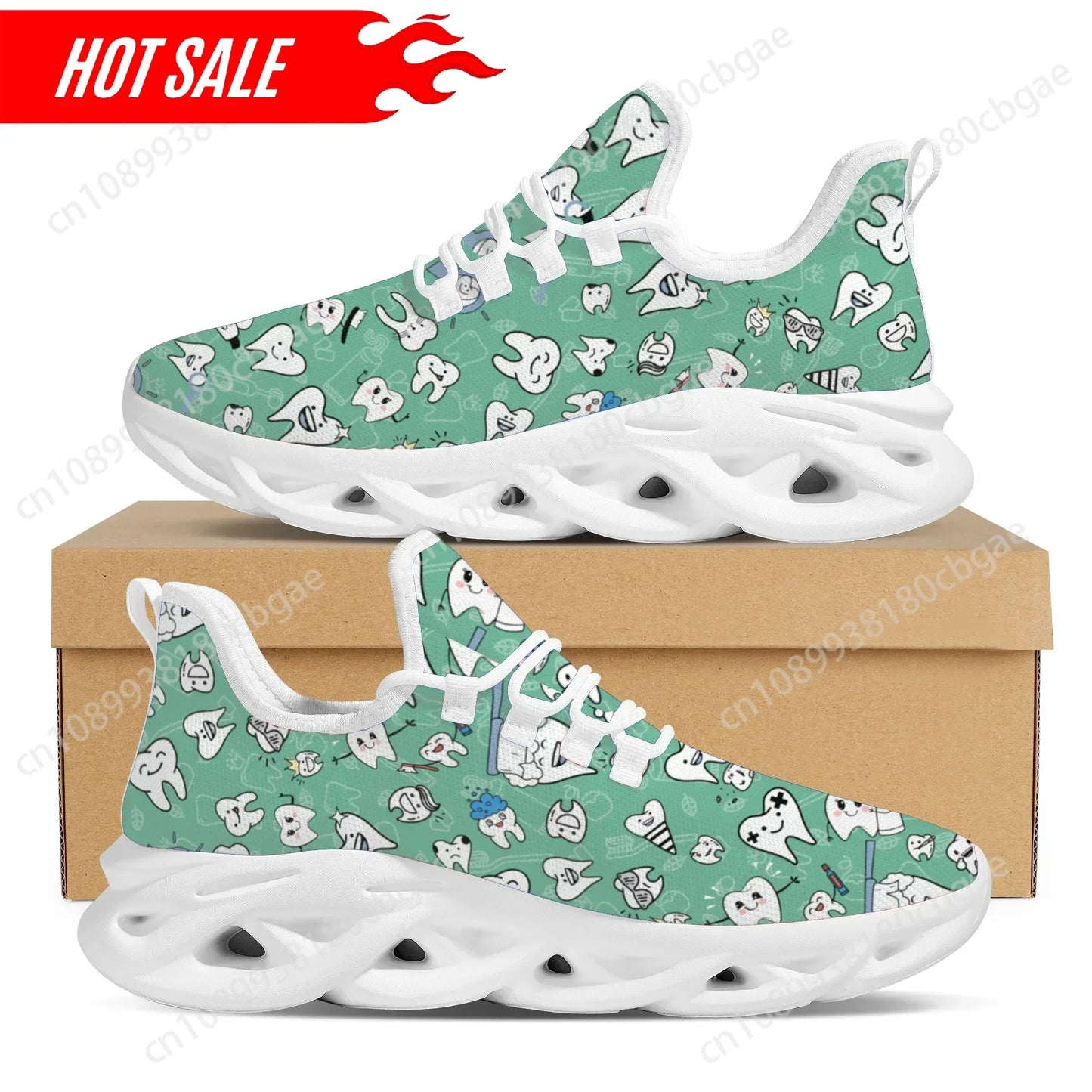 Teeth Print Mesh Trainers